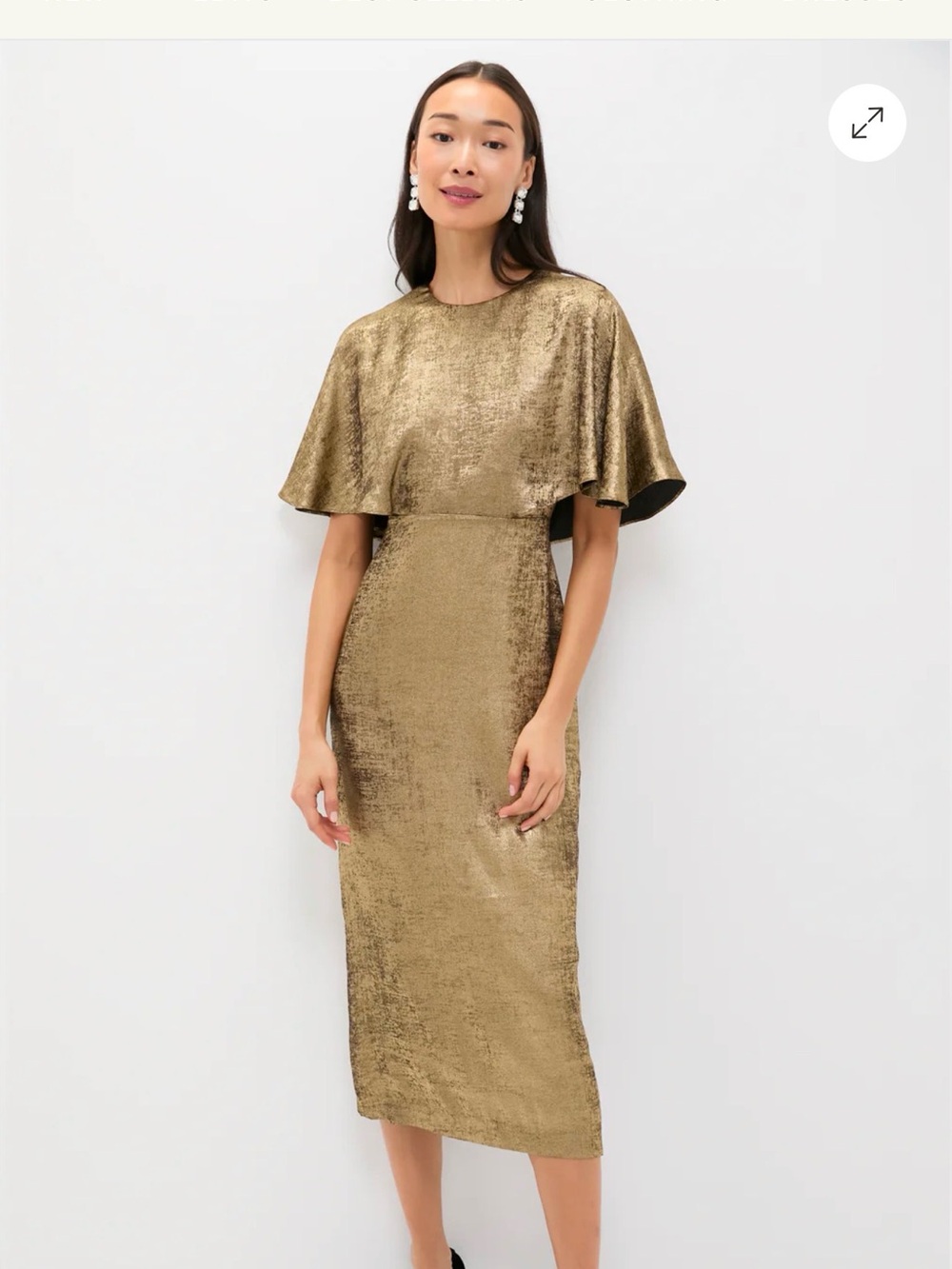Tuckernuck Metallic Gold Midi Dress